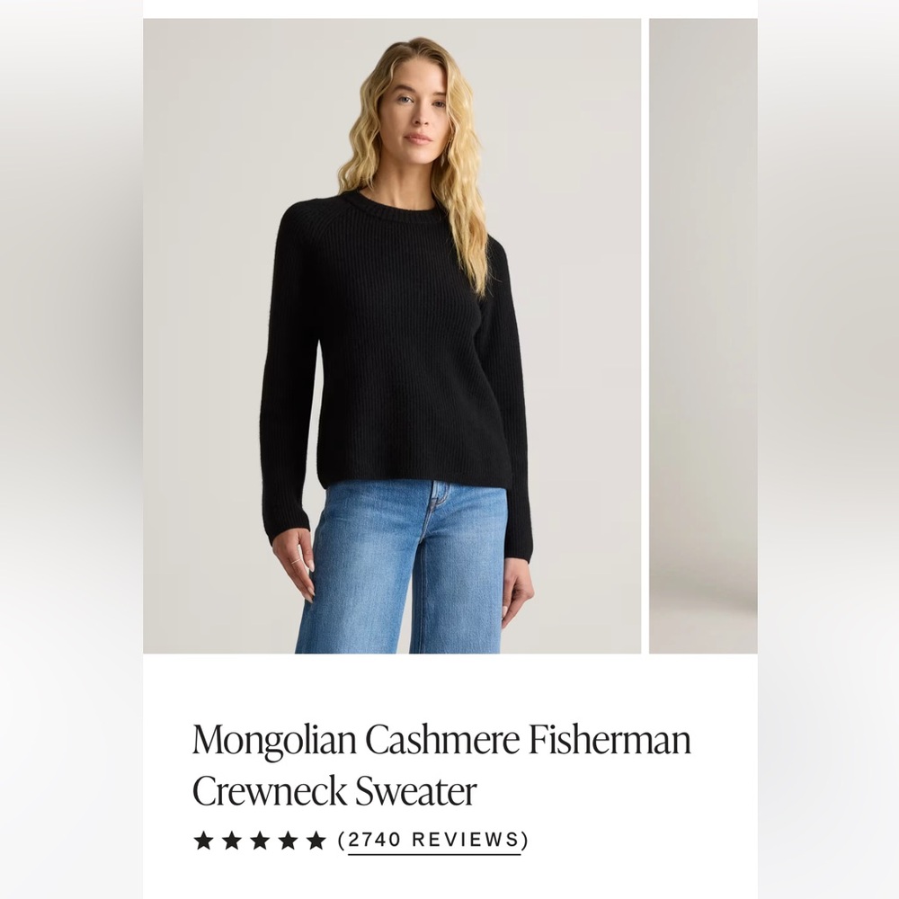 Quince Mongolian Cashmere Fisherman Crewneck Sweater, NWT, Various
